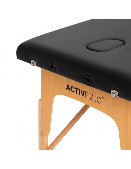 WOODEN FOLDING MASSAGE TABLE COMFORT ACTIV FIZJO LUX 2-SECTIONS 190X70 BLACK  
