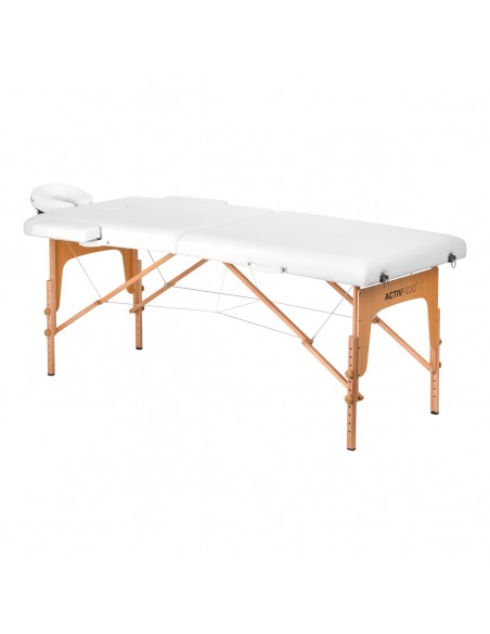 WOODEN FOLDING MASSAGE TABLE COMFORT ACTIV FIZJO LUX 2-SECTIONS 190X70 WHITE