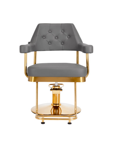 Gabbiano hairdressing chair Granda gold grey