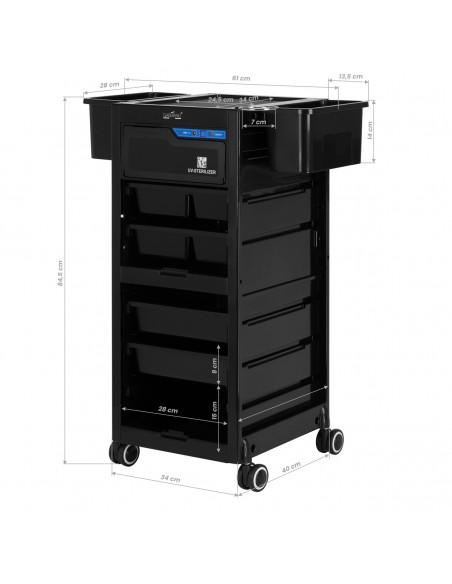 Gabbiano hairdresser's helper with UV sterilizer 68UV black