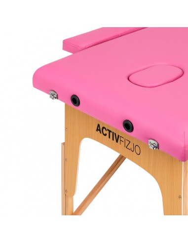 Folding massage table wooden Activ Fizjo comfort 2 segment pink