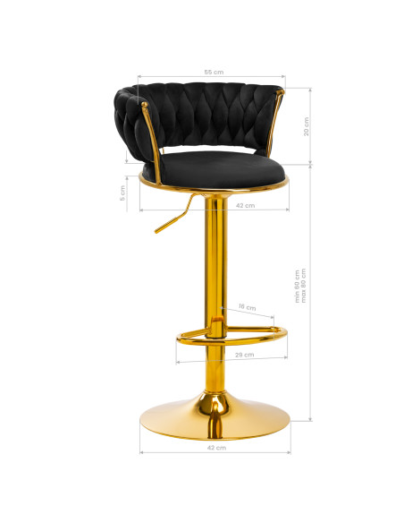 4Rico Bar Hocker QS-B313a black velvet