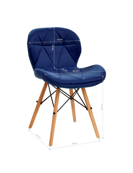 4Rico Cosmetic chair QS-186 navy velvet