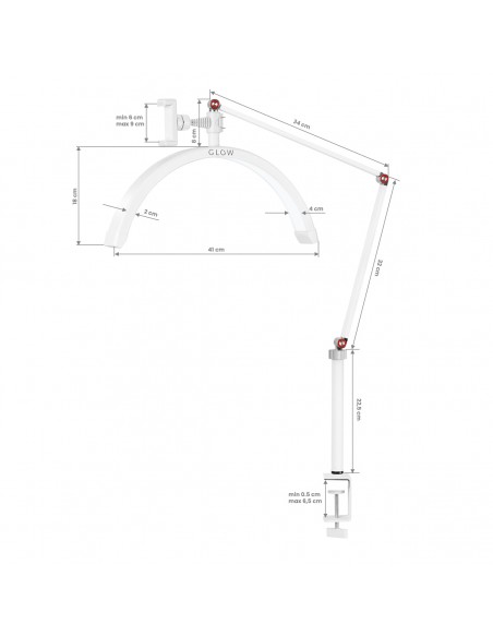 Glow MX3 treatment lamp for table top white