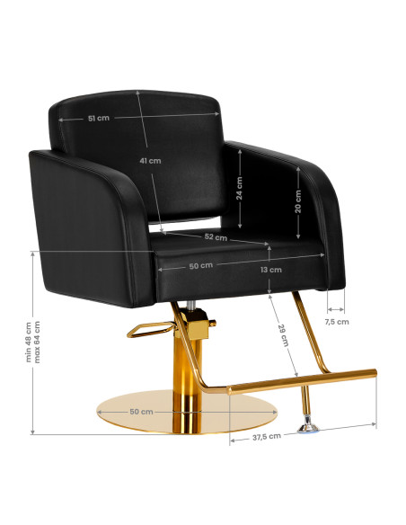 Hairdressing chair Gabbiano Turyn black gold