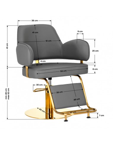 Hairdressing chair Gabbiano Linz NQ Gold Gray