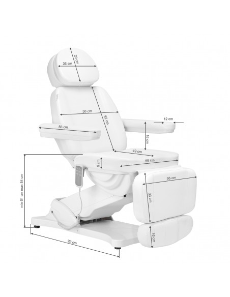 Electric cosmetic chair SILLON CLASSIC 3 motors white