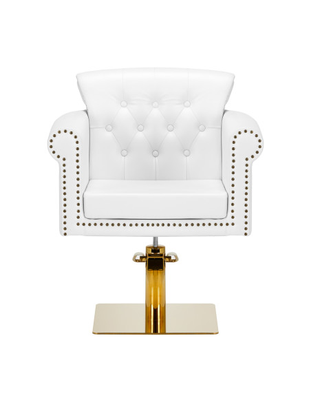Gabbiano hairdressing chair Berlin white and gold