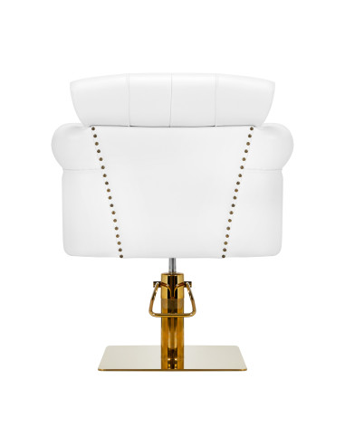 Gabbiano hairdressing chair Berlin white and gold