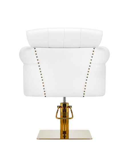 Gabbiano hairdressing chair Berlin white and gold