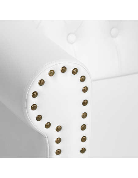 Gabbiano hairdressing chair Berlin white and gold