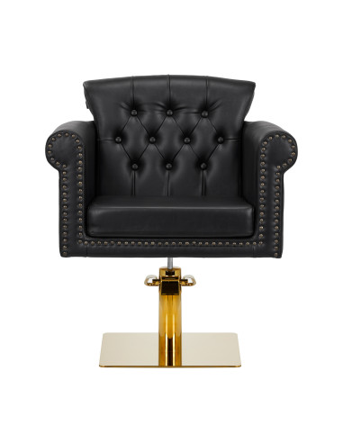 Gabbiano Berlin hairdressing chair, black and gold