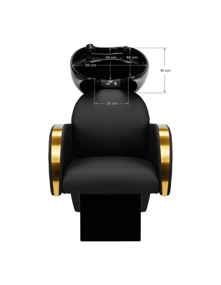 Gabbiano hairdressing wash unit Malaga gold and black