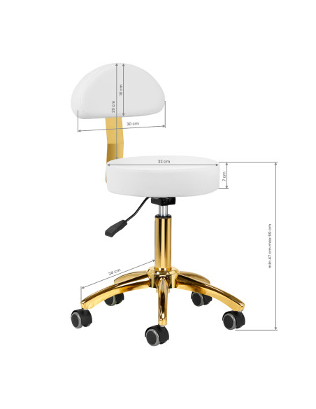 Cosmetic stool AM-304G white