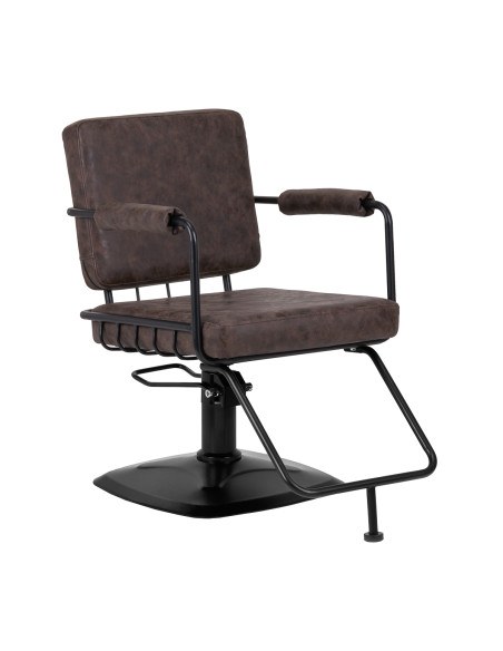 Gabbiano hairdressing chair Katania Loft Old Leather dark brown