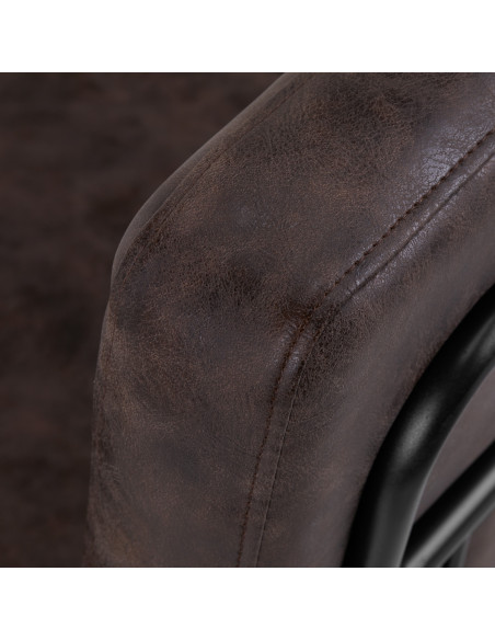 Gabbiano hairdressing chair Katania Loft Old Leather dark brown