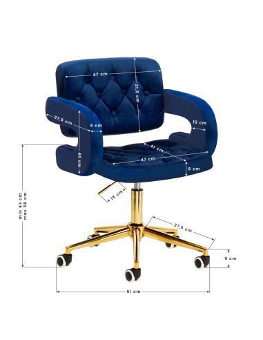 4Rico Chair QS-OF213G navy blue