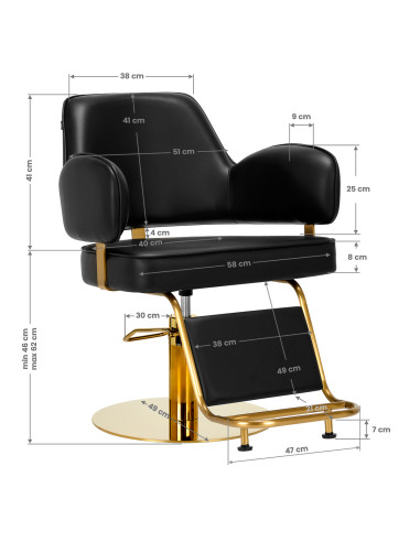 Hairdressing chair Gabbiano Linz NQ Gold Black