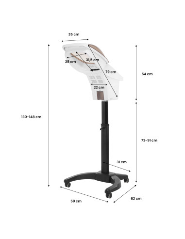 Gabbiano standing hairdressing sauna 408D white with active ozone