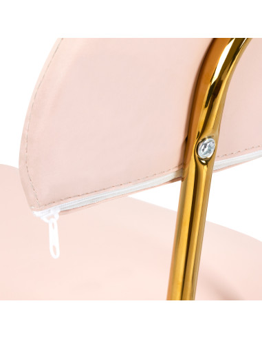 Cosmetic stool 6001-G gold – pink