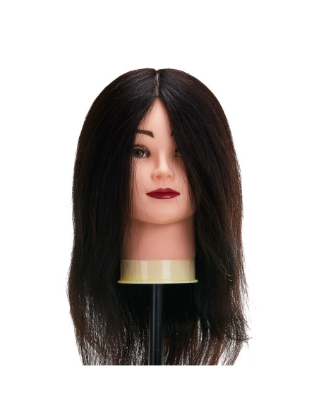 Gabbiano WZ1 hairdressing training head, natural hair, color 1, length 16"