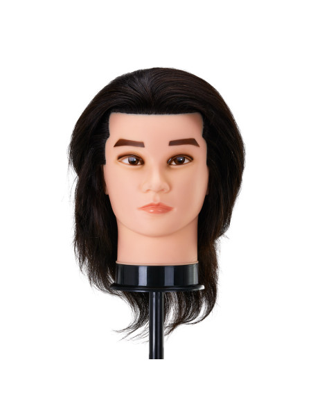 Gabbiano WZ3 hairdressing training head, natural hair, color 1, length 8"