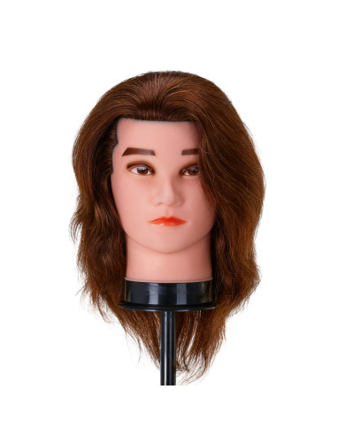 Gabbiano WZ3 hairdressing training head, natural hair, color 4, length 8"