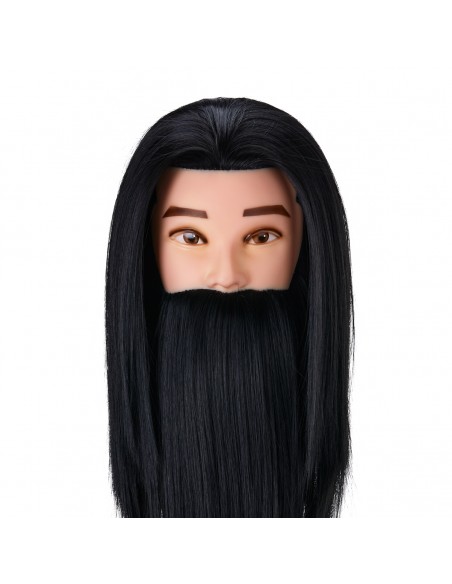 Gabbiano WZ4 training head with beard, synthetic hair, color 1, length 8"+6"