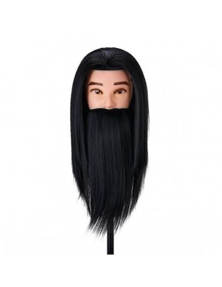 Gabbiano WZ4 training head with beard, synthetic hair, color 1, length 8"+6"
