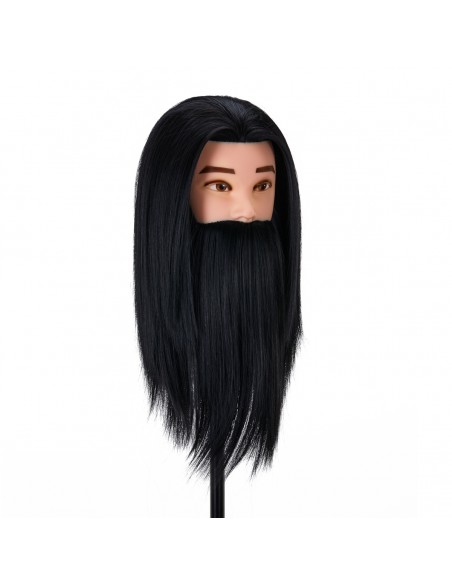 Gabbiano WZ4 training head with beard, synthetic hair, color 1, length 8"+6"