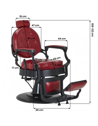 Barber chair President Red