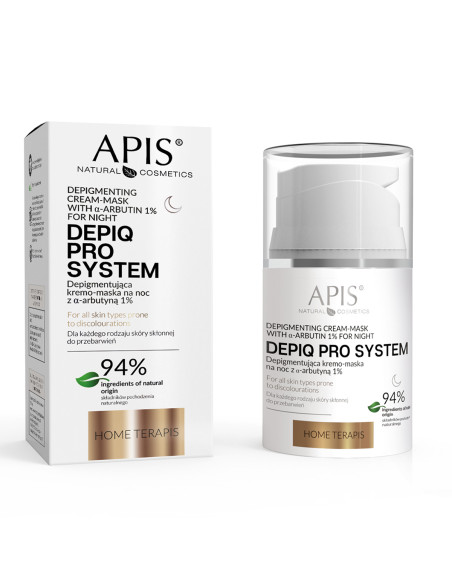 APIS DEPIQ PRO SYSTEM Depigmenting night cream-mask  with α-arbutin 1%, 50 ml