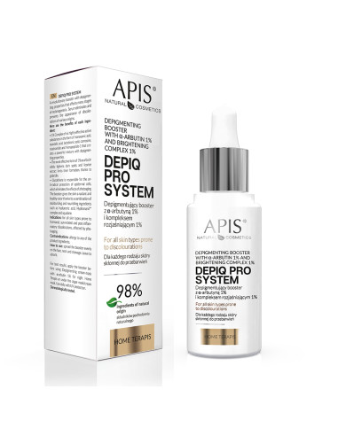 APIS DEPIQ PRO SYSTEM Depigmenting booster with α-arbutin 1% and lightening complex 1% 30 ml