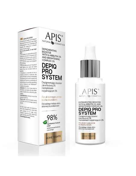 APIS DEPIQ PRO SYSTEM Depigmenting booster with α-arbutin 1% and lightening complex 1% 30 ml