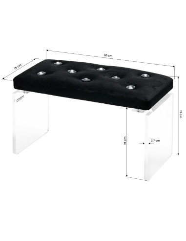 Momo Diamond manicure support stand Velour Black