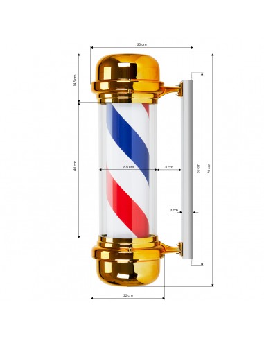 Illuminated plafond barber shop BB-02 gold large