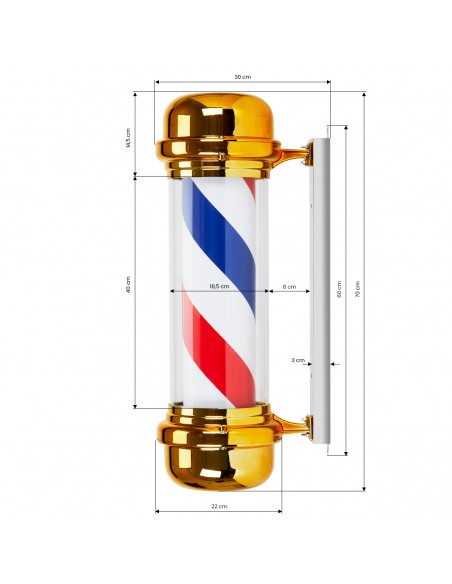 Illuminated plafond barber shop BB-02 gold large