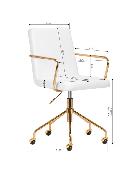 Cosmetic chair QS-OF211G white