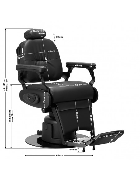 Gabbiano Duke Electric Barber Chair Black