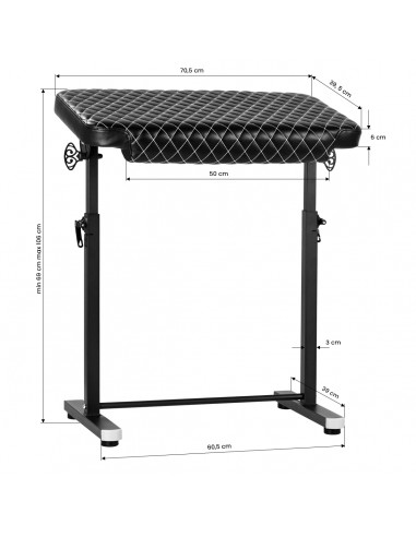 Pro Ink 718 Tattoo Armrest Black Quilted W