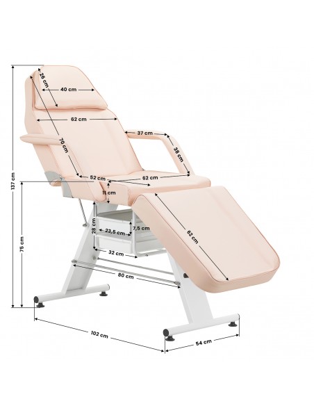 Basic 202 cosmetic chair with trays pink