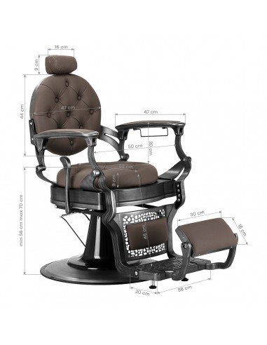 Barber chair Gabbiano Niccolo Brown