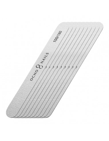 Ocho Nails straight file slim 100/180 10 pcs.