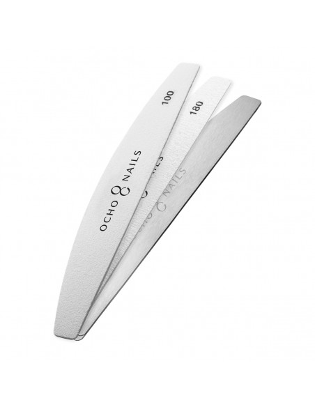 Ocho Nails half-moon metal core file + papers 100/180 20 pcs.