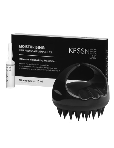 Premium Head Massage Brush and Ampoules Set Kessner Lab Moisturizing 