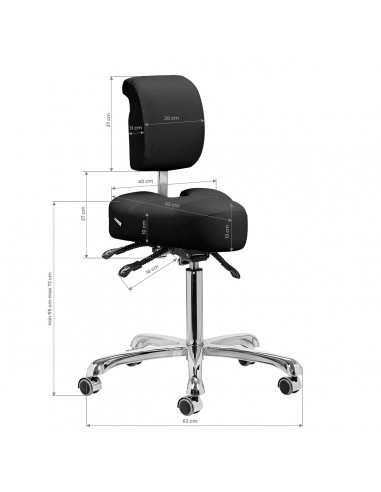 Giovanni podiatry stool 1005 black