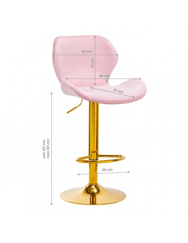 4Rico Bar Hocker QS-B15 velvet pink
