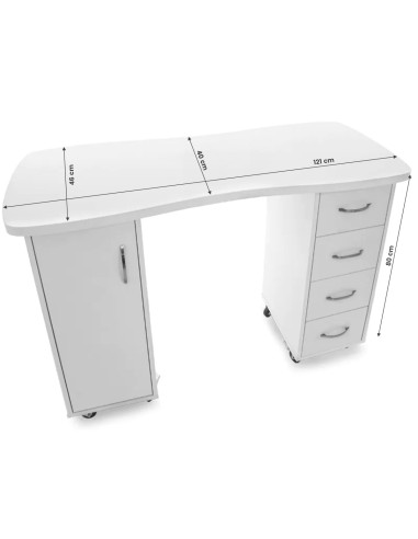 Desk 2027 white two cabinets 