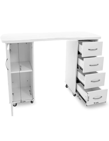 Desk 2027 white two cabinets 