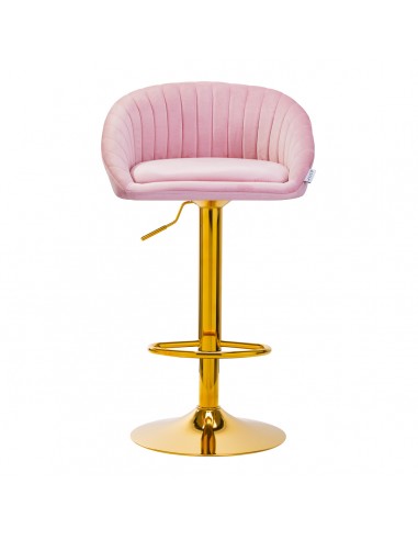 4Rico Bar Hocker QS-B16G pink velvet